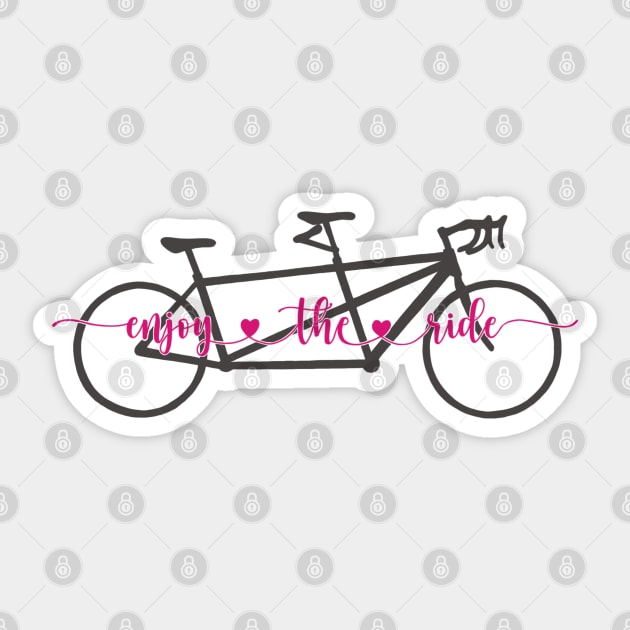 Enjoy the ride - road bike w/crossbar Sticker by ashalye